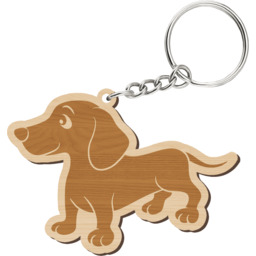 Jamnik - drewniany brelok z grawerem