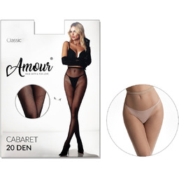 Rajstopy kabaretki bezszwowe gęsta siateczka 20Den CABARET Beige
