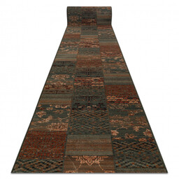 Chodnik wełniany KASHQAI 4327/400 orientalny, patchwork zielony