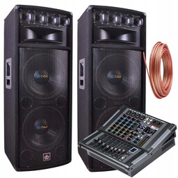 Mocne Solidne Kolumny Estradowe 1600W Powermikser Bluetooth Nagłośnienie
