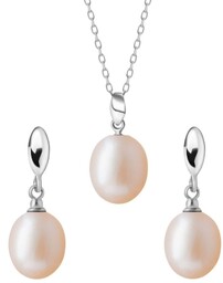 ALICE Roso komplet biżuterii różowe perły S