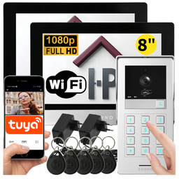 Wideodomofon Wifi Tuya 2 Dwa Monitory 2-Żyłowy Full