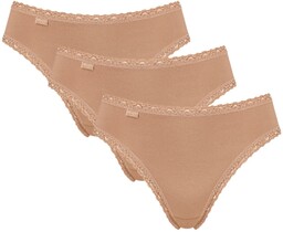 Figi Cotton Lace Tai brązowe 3-pak