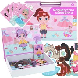 Układanka Ubieranie Lalki Ubrania Książka Magnetyczna Magnesy Puzzle