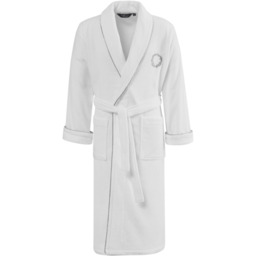 Męski szlafrok SEHZADE Biały / srebrny haft