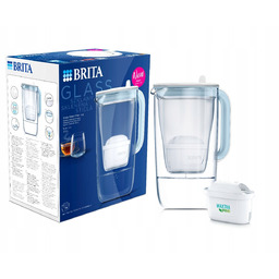 Szklany dzbanek filtrujący Brita Glass niebieski filtr