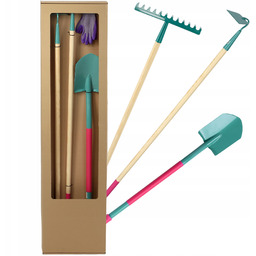 Zestaw Narzędzi Ogrodowych Szpadel Grabie Motyczka Rękawice Damskie