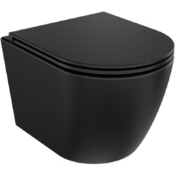 Besco Aspen Matt Black miska WC wisząca +