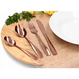 Zestaw Złotych Sztućców 24 el różowe złoto Komplet