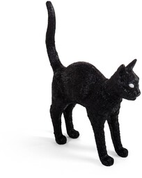 SELETTI Lampa stołowa LED Jobby The Cat, czarna