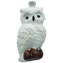 Pakamera Bombka choinkowa: Sowa na gałęzi: biała