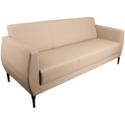 Trzyosobowa Sofa Basco Coffee 3, skórzana, beżowa,
