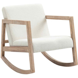 Fotel bujany Homcom 60x81x71cm, kremowy/jasnobrązowy