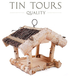 MAŁY KARMNIK DLA PTAKÓW Z BRZOZY 23x20x18h cm