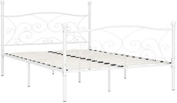 Elior Białe metalowe łóżko w stylu retro 200x200