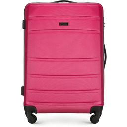 Średnia walizka z ABS-u żłobiona różowa