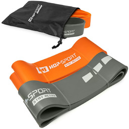 Hop-Sport, zestaw gum do ćwiczeń, szary, 37-137 kg,
