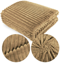 Koc 160 x 200 Mikrofibra Tłoczona Ardea Pasy