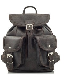 Plecaczek Vintage Damski Skórzany Zamszowy Brązowy Belveder BR21