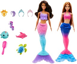 Lalka Barbie Dreamtopia Syreny HBW89 2 Syrenki Zwierzaki