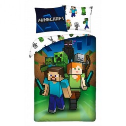 Halantex Pościel bawełniana 140x200 Minecraft dla gracza piksele