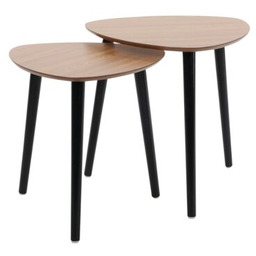 TRENDS4YOU Zestaw stolików kawowych 1423814719 Czarno-brązowy (2 szt.)