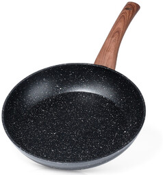 Patelnia granitowa ze szklaną pokrywką BLACK&WOOD 24 cm