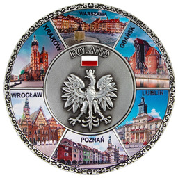 Metalowy talerz ozdobny Polska