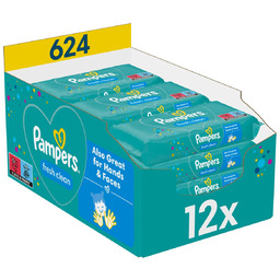 Chusteczki Nawilżane Pampers Fresh Clean, 624 szt. (Mega