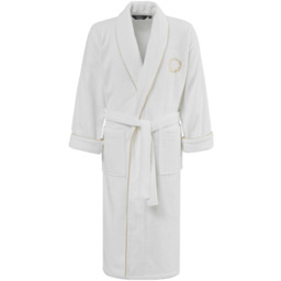 Męski szlafrok SEHZADE Śmietankowy / złoty haft