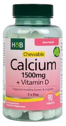 Wapń Witamina D3, Chewable Calcium + Vitamin D,