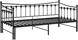 Edinos Czarne rozkładane łóżko metalowe 90x200 cm G0-T25