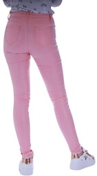 Wyszczuplające lśniące legginsy różowe