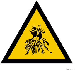 JA004 OSTRZEŻENIE PRZED SUBSTANCJAMI WYBUCHOWYMI, PN - PŁYTA