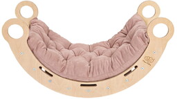 Large Dream Rocker Naturalne Drewno z Różową Poduszką