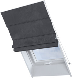 Roleta na okno dachowe Rimini, grafitowy szary, Velvet