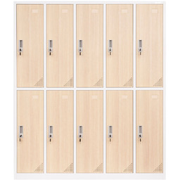 Szafa ubraniowa socjalna do szatni 10-drzwiowa Oxford Wood