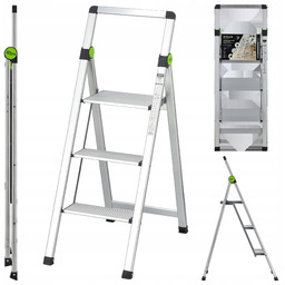 Drabina Drabinka Domowa Składana Slim 3-STOPNIE Z Uchwytem