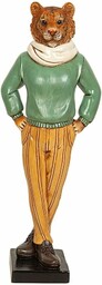 Romimex Figurka dekoracyjna zielona żywica tygrys 14 x