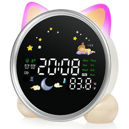 Budzik Wielofunkcyjny z uszkami MajesticLine biały (kotek)