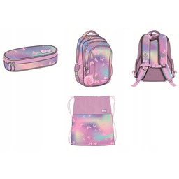 Plecak Szkolny St.right Pink Butterflies Piórnik Worek Motyle