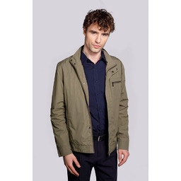 Męska kurtka wiatrówka z krytym zamkiem khaki