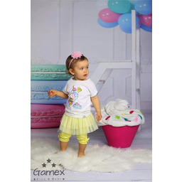 Bluzka Biała + Legginsy Żółte GAMEX roz. 86