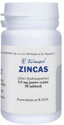 Zincas 5,5 mg jonów cynku, 50 tabletek