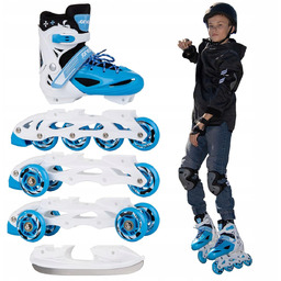 Łyżworolki Wrotki Łyżwy 4W1 Enero 34-37 Niebieskie