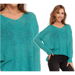 Sweter Cienki Damski Lekki Luźny Ażurowy Przewiewny Stylowy