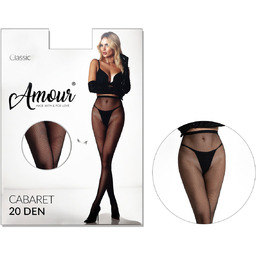 Rajstopy kabaretki bezszwowe gęsta siateczka 20Den CABARET 1-2