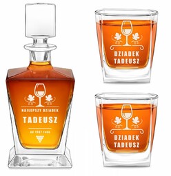Karafka do whisky pyramid z 2 szklankami capitol