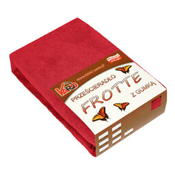 KARO Prześcieradło frotte z gumką 80x200 czerwone 024