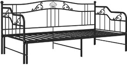 Edinos Czarne Metalowe Łóżko Rozkładane 90X200 Cm M8-P05